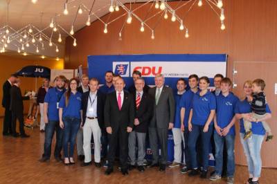 Junge Union Darmstadt-Dieburg mit Manfred Pentz, Michael Gahler und Volker Bouffier