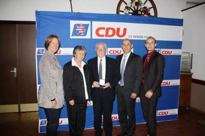 Karin Wolff MdL, Elisabeth und Josef Hasenauer, Gottfried Milde und Lutz Köhler (v.l.n.r.)