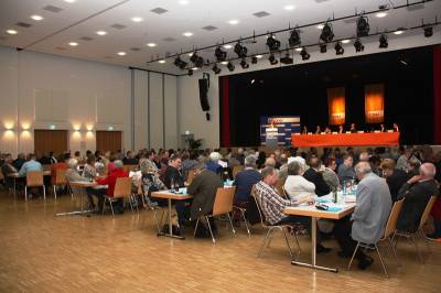 Die Römerhalle war im CDU-Design dekoriert.