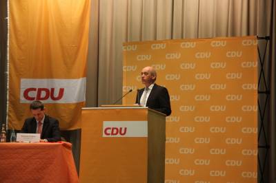 Gottfried Milde während seines Berichtes als Kreisvorsitzender