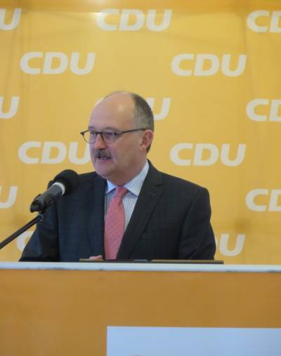 Dr. Michael Meister MdB während seines Rechenschaftsberichtes